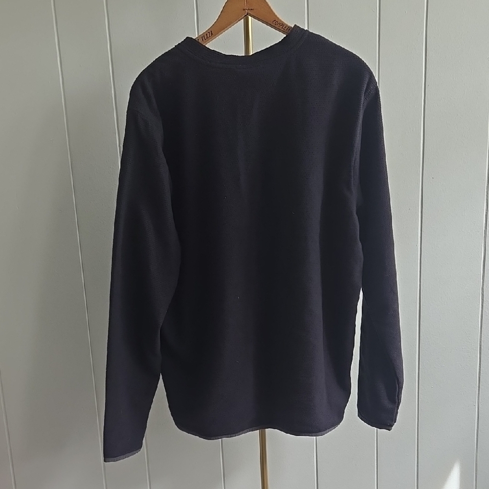Lands' End Men's Dark Long Sleeve Henley - Picture 5 of 7